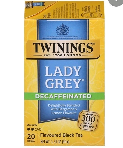 Decaffeinated Lady Grey Black Tea 20 Bags (Case of 6 – 120 Bags) By Twinings Tea