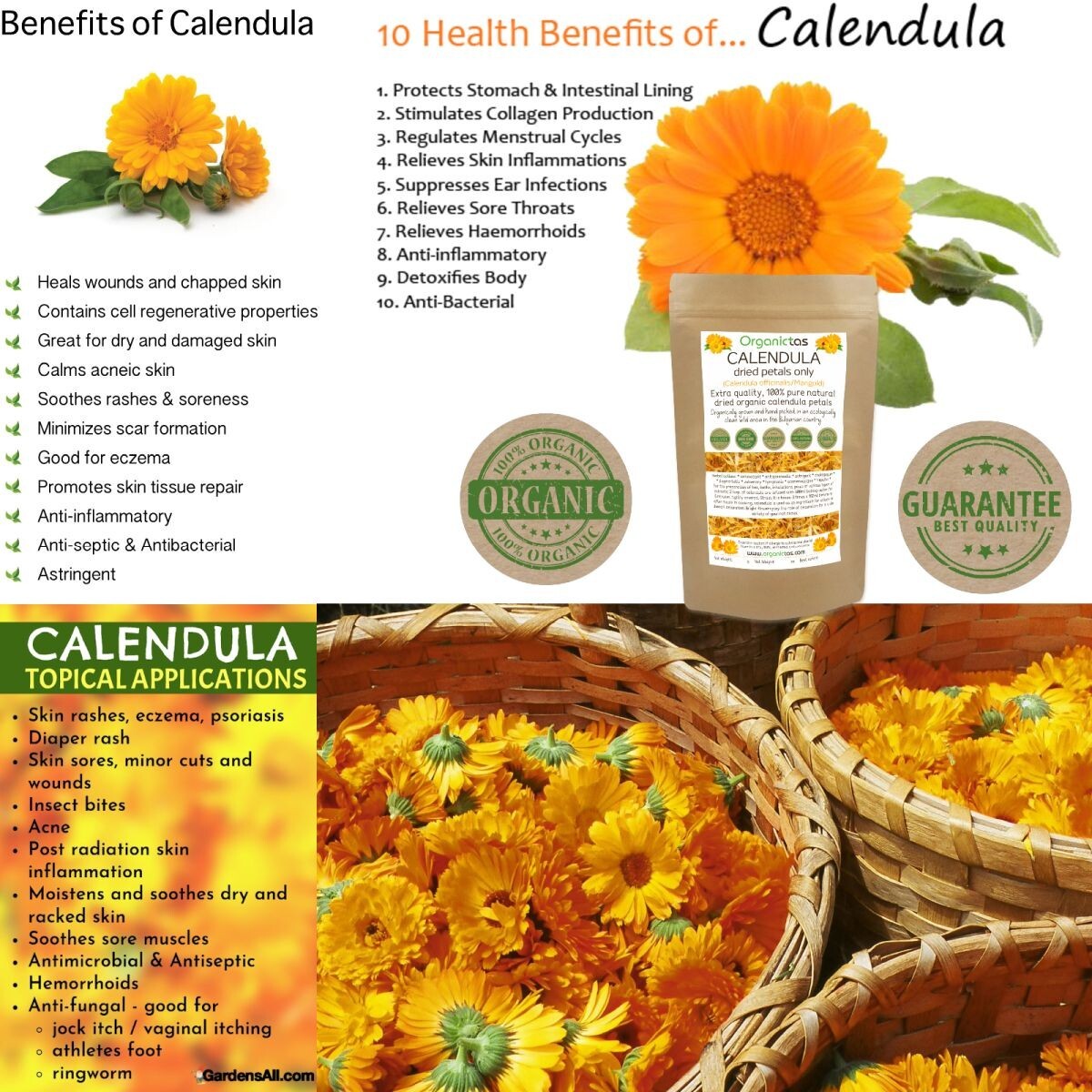 Calendula Petal Tea Organic & Dried Calendula Flower Petals Tea Premium Quality