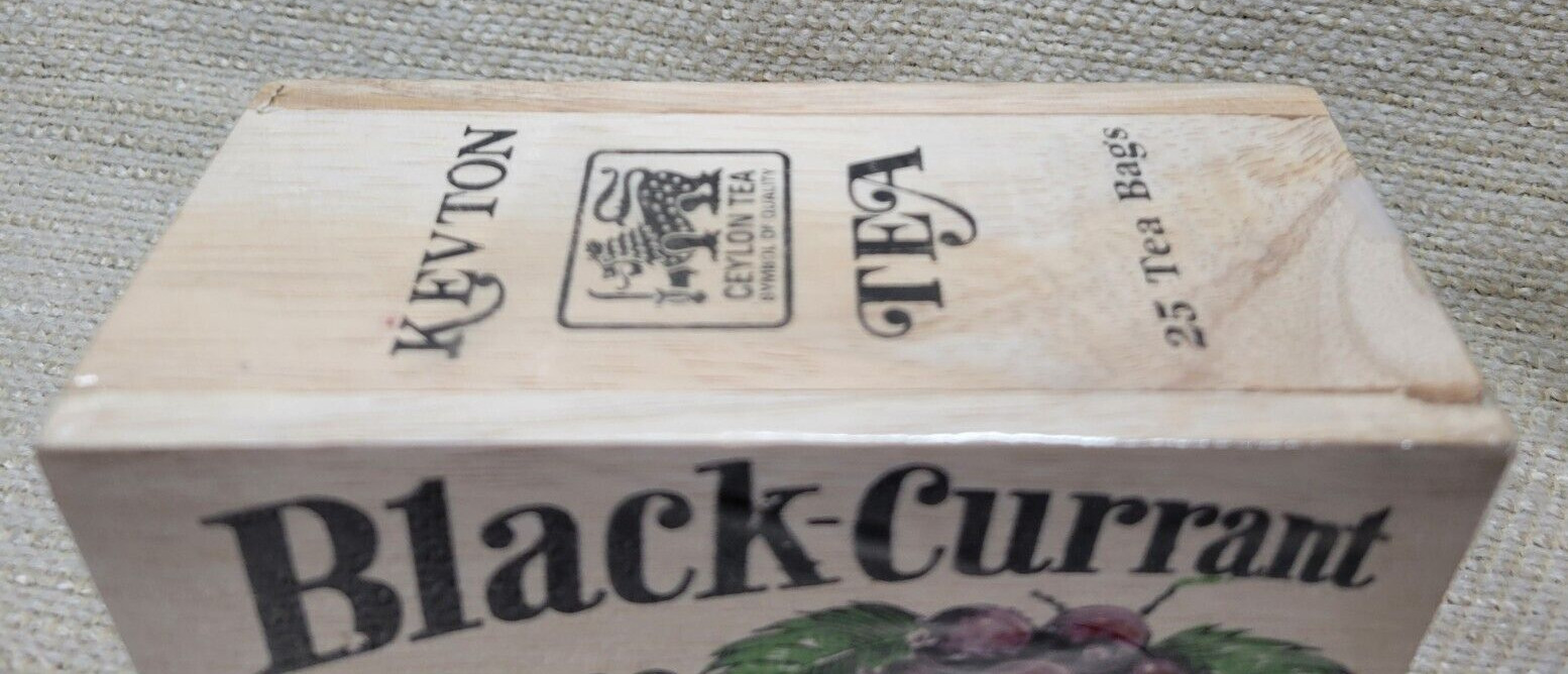 2 New Kevton Vintage Ceylon Tea Wood Boxes Apple & Black Current 240767