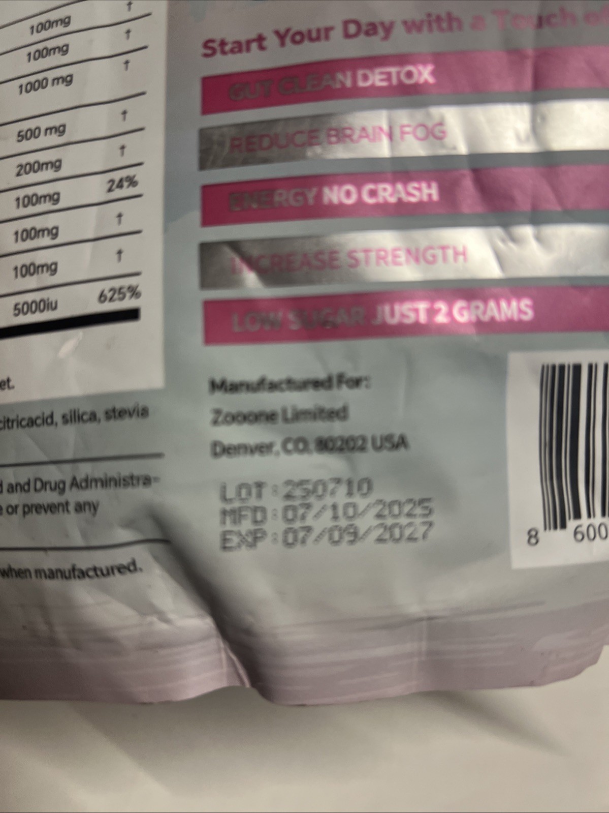 Zooone Super Yerba Instant Powder- Raspberry Lemonade –30 Servings Exp 7/27