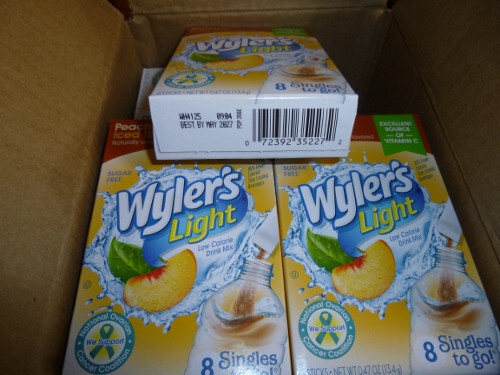 Wyler’s Light Peach Iced Tea 96 Singles To Go Packets 12 Boxes Of 8 Singles Each