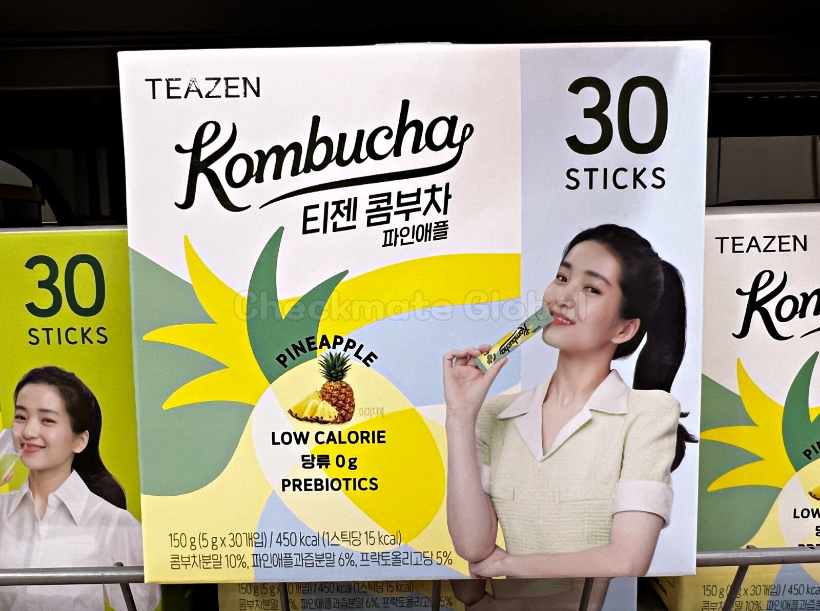 TEAZEN Kombucha Pineapple 30 Sticks | Sugar-Free Prebiotic