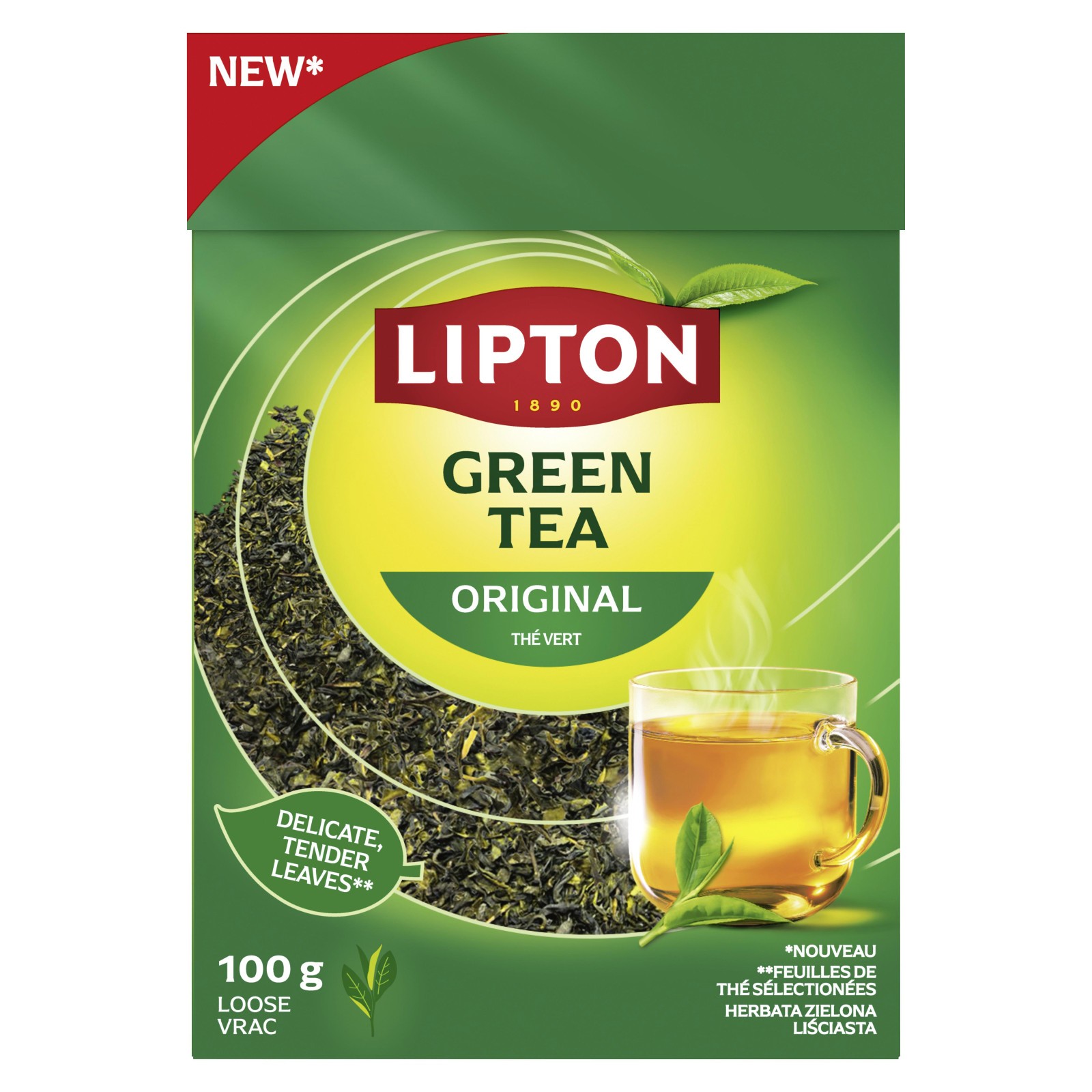 3 LIPTON GREEN TEA ORIGINAL Loose Tea 100g 3.5oz