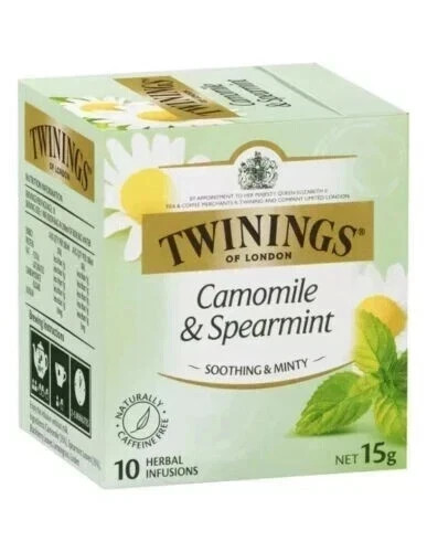 2 X Twinings of London Tea 10pk (Chamomile & Spearmint) Free Shipping World Wide