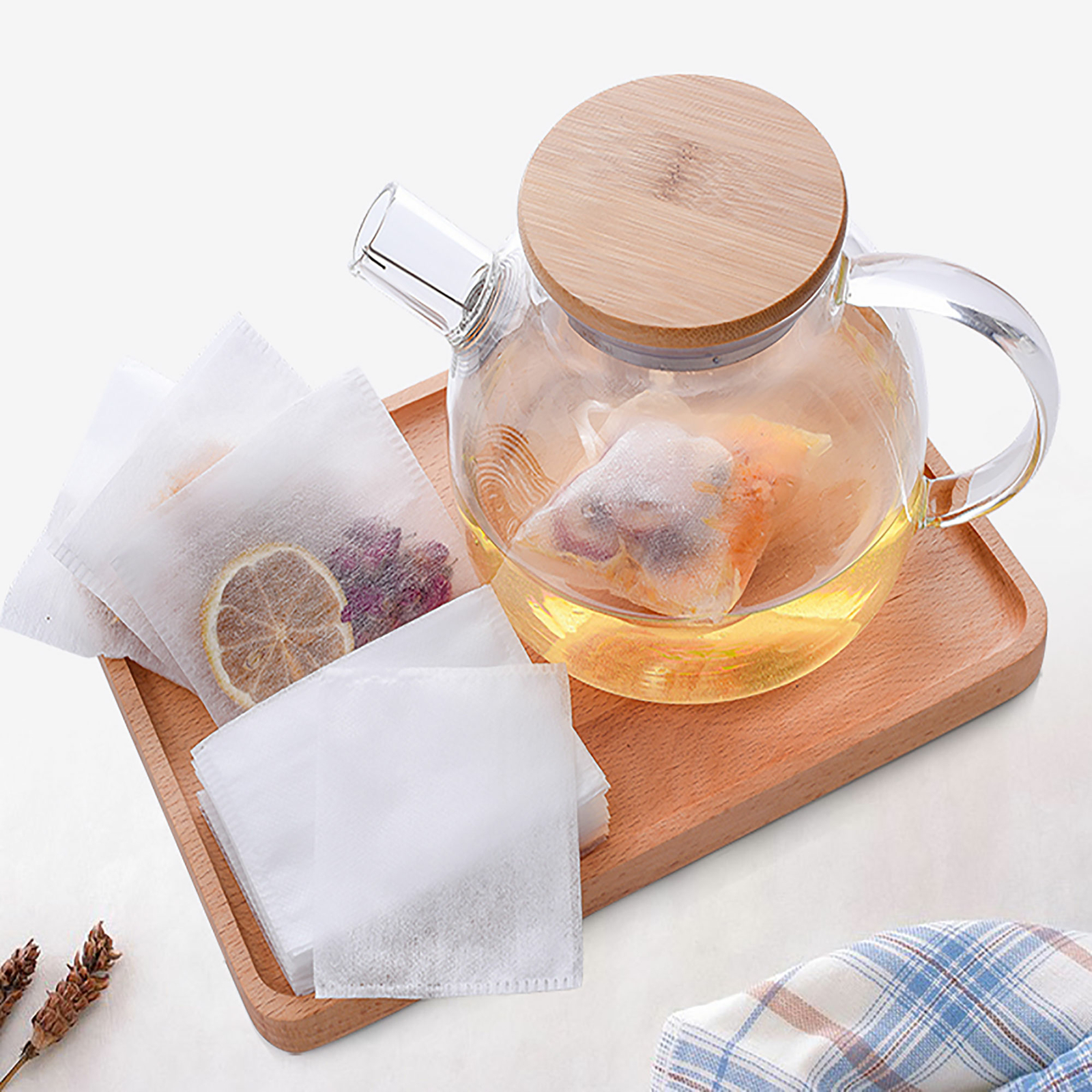 200 pcs. Durable Non-Woven Open Top Filter Bags for Tea/Herbs in Multiple Sizes