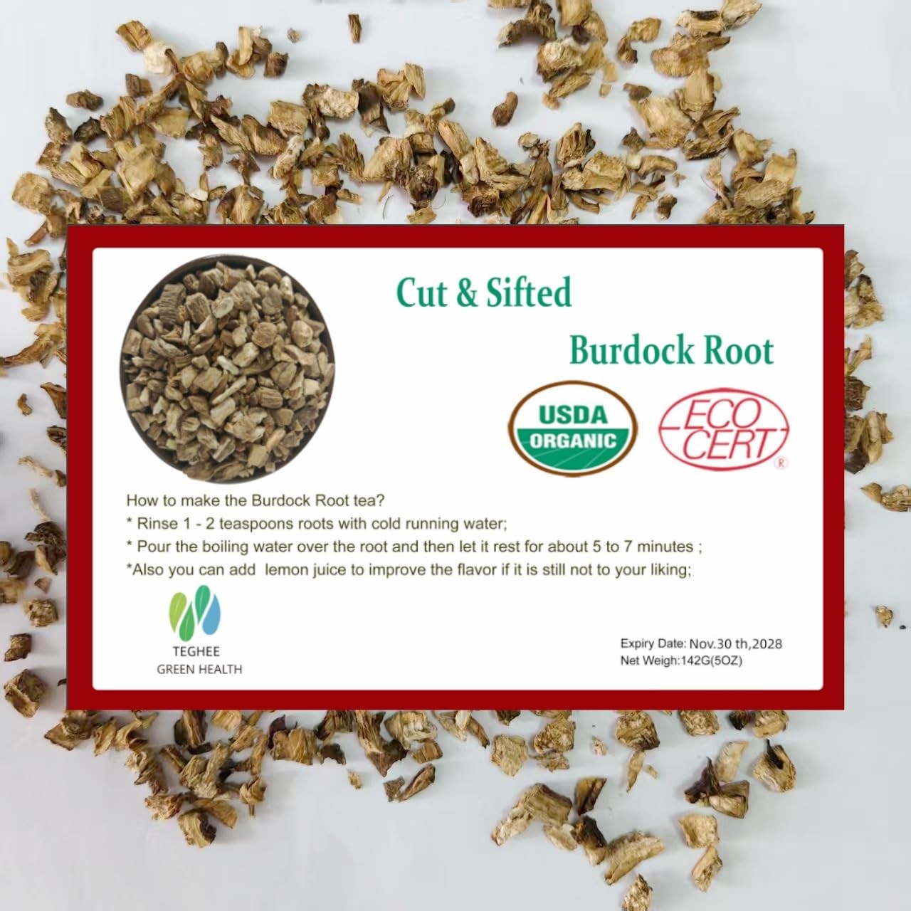 Cut & Sifted Organic Burdock Root Tea Caffeine Free 5 Ounces Herbal Ingredie…