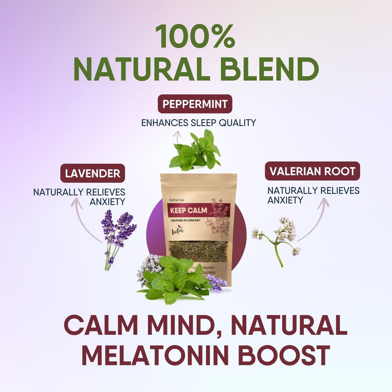 Keep Calm Valerian Root, Lavender, Peppermint Herbal Tea Loose Leaf Relaxing …