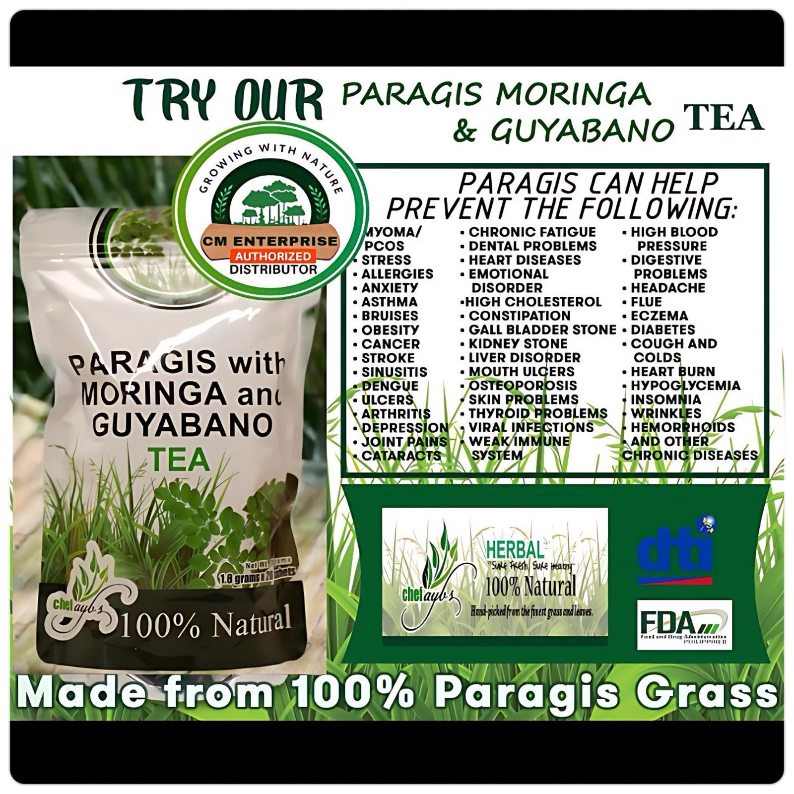 Chef Ayb’s Paragis with Moringa and Guyabano Tea (20 Tea bags)