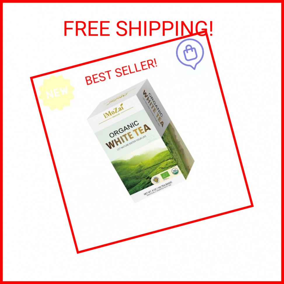 Imozai Organic White Tea Bags 100 Count Individually Wrapped
