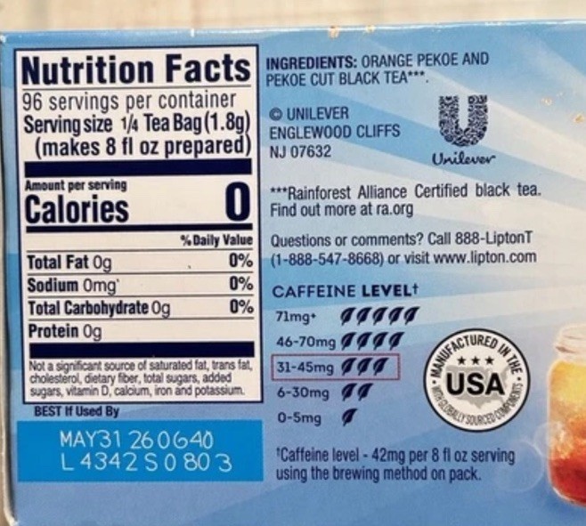Lipton Iced Tea Bags Picked At The Peak of Freshness 6 oz (24 Count)