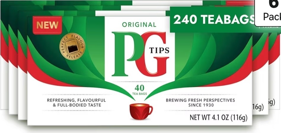 PG Tips 240 Original Pyramid Tea Bags from Great Britain BB 7/26