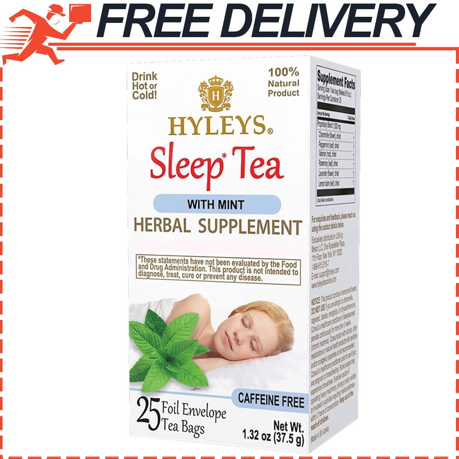 Hyleys CaffeineFree Herbal Tea Mint, Rosemary, Valerian Root, Lavender 25 Bags