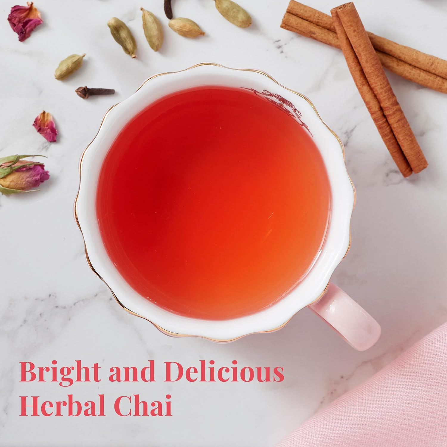 The Republic of Tea — Republic Pink Chai Herbal Tea Tin, 36 Tea Bags, Naturally