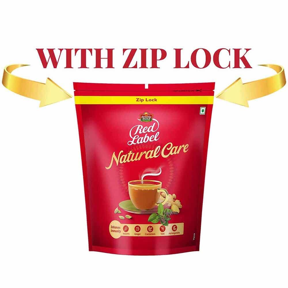 Brooke Bond Red Label Natural Care Tea Made with Immunity- 5 Ayurvedic Herbs