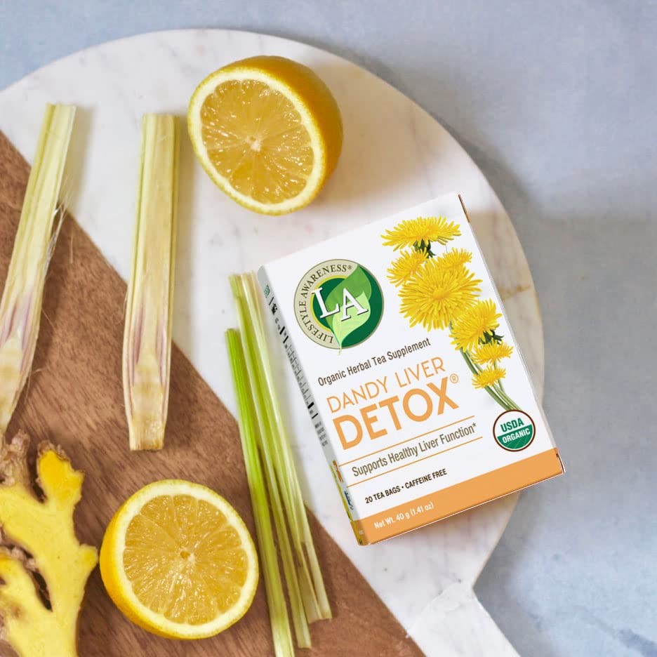 Dandy Liver Detox Tea with Dandelion, Caffeine-Free, 20 Bags
