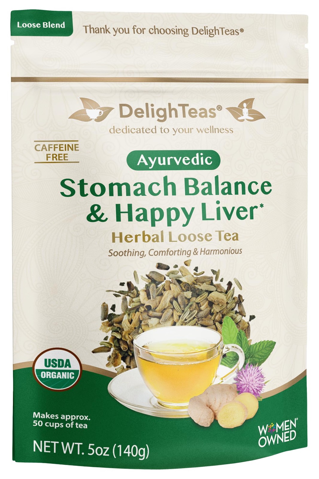 Stomach & Liver Tea | Ayurvedic Herbal Blend for Digestion | Organic Milk Thi…