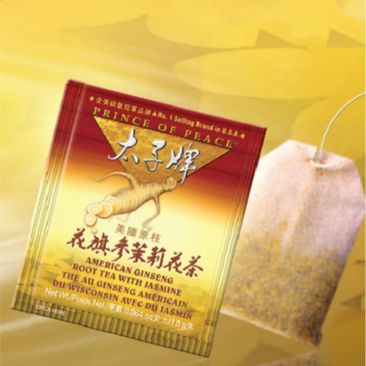 Prince of Peace American Ginseng Root Tea with Jasmine, 30 tea bags