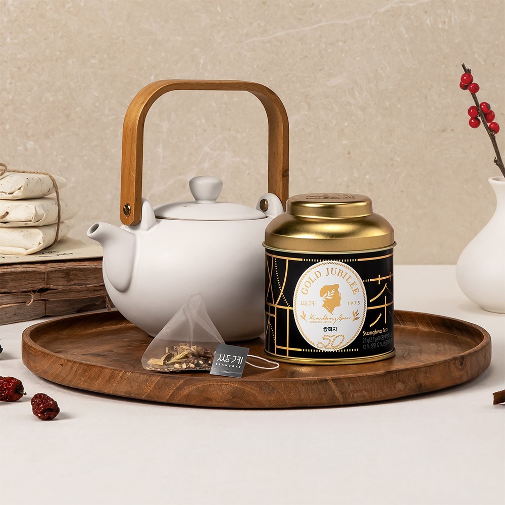 Korean Ssanghwa Tea 10 Pyramid Bags | Caffeine Free | Ssanggye Gold Jubilee