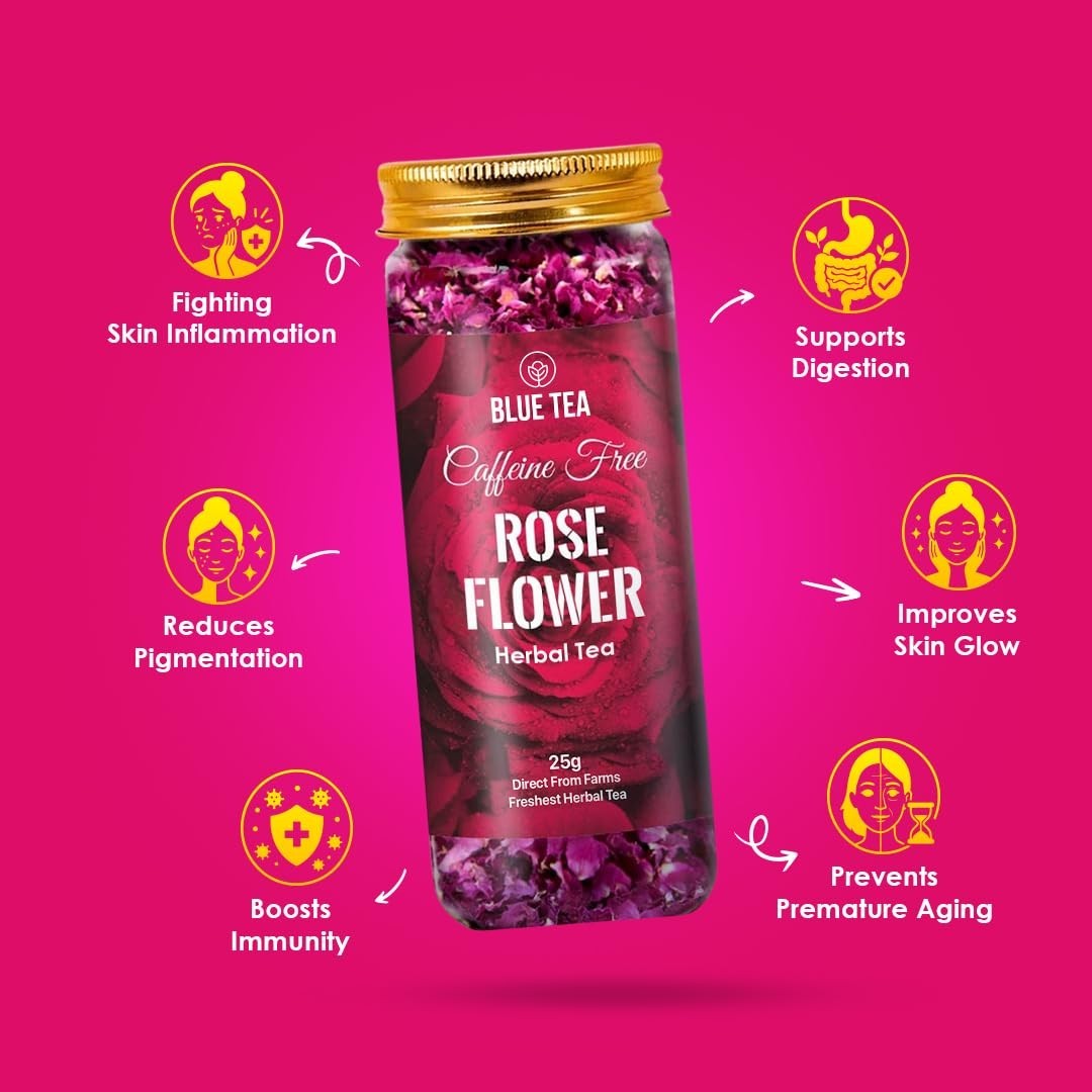 Relaxing Rose Tea – 0.88 Oz Loose Leaves | Vitamin C Rich & Sustainable Farming