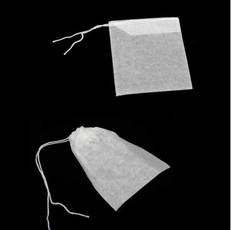 100 Tea Bags Disposable 5 x 7cm White Loose Herbal Infusion Filter Drawstring