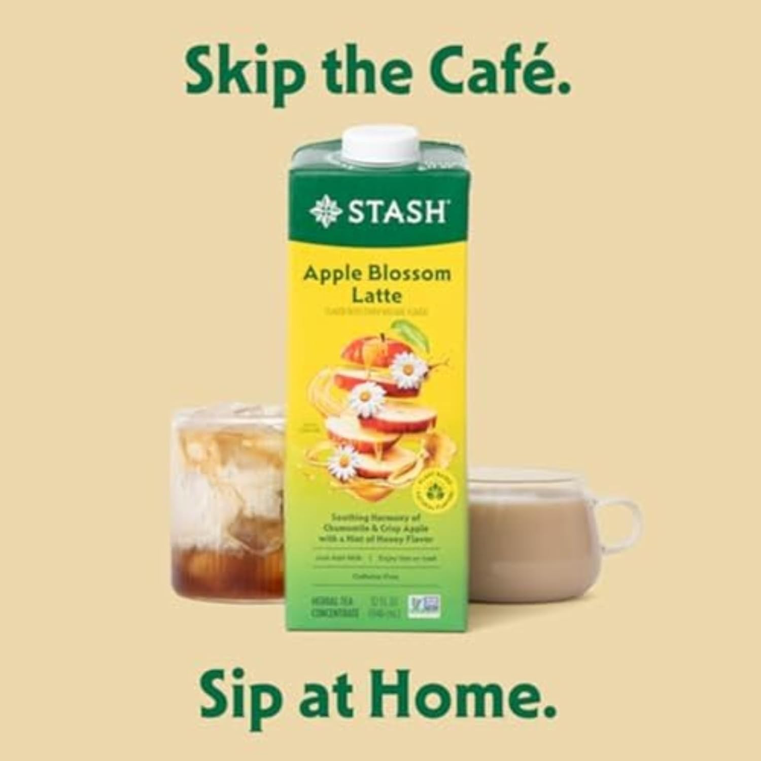 Apple Blossom Latte – Dairy Free Plant Based Chamomile Tea Concentrate – Caffein