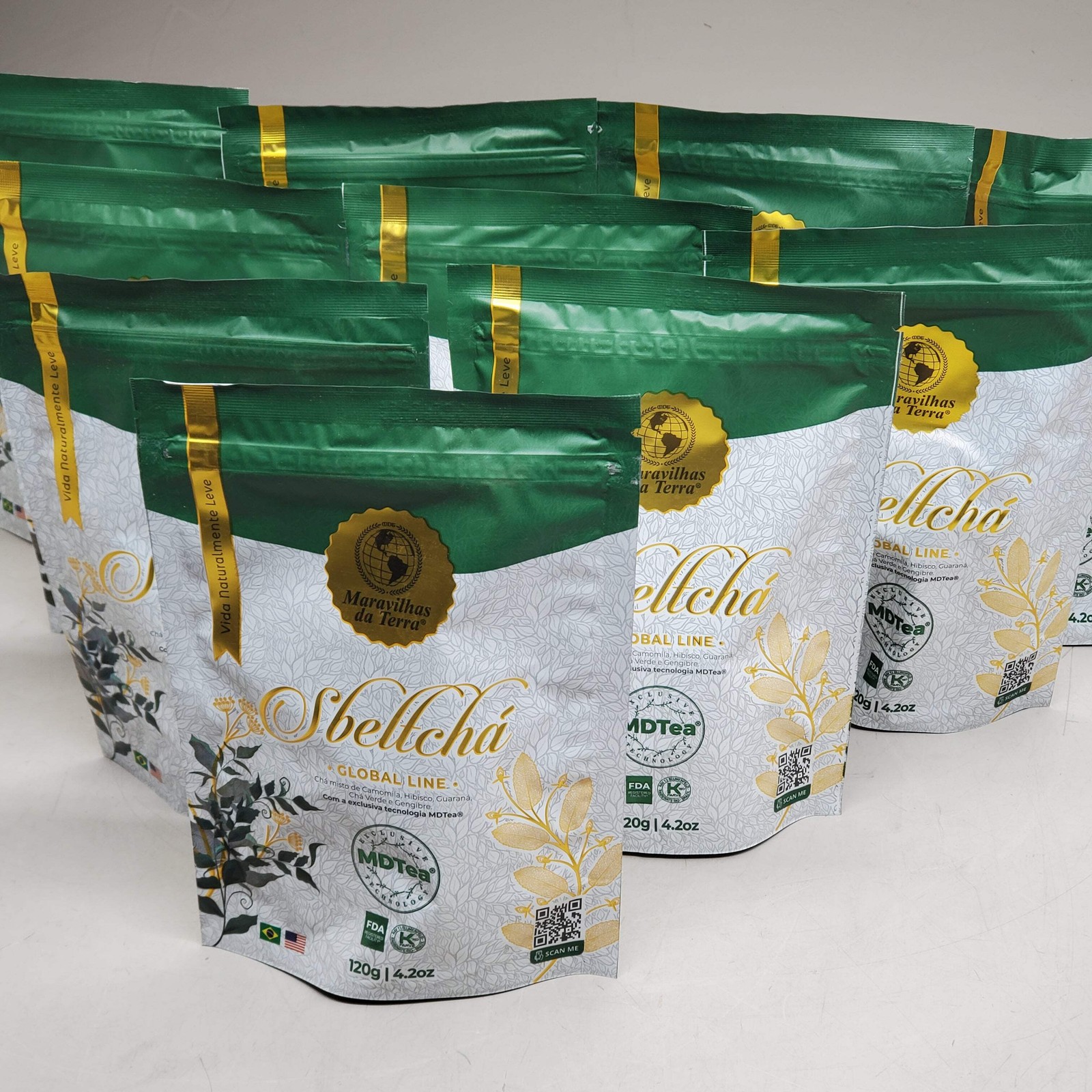 SBELTCHA (10 Pack) Global Line Chamomile, Hibiscus, Guarana MDTea 4.2 oz BB 08/2