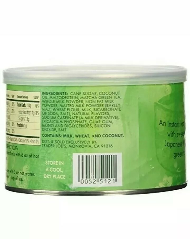 2 Pack Trader Joe’s Matcha Green Tea Latte Mix 8oz Each, Kosher
