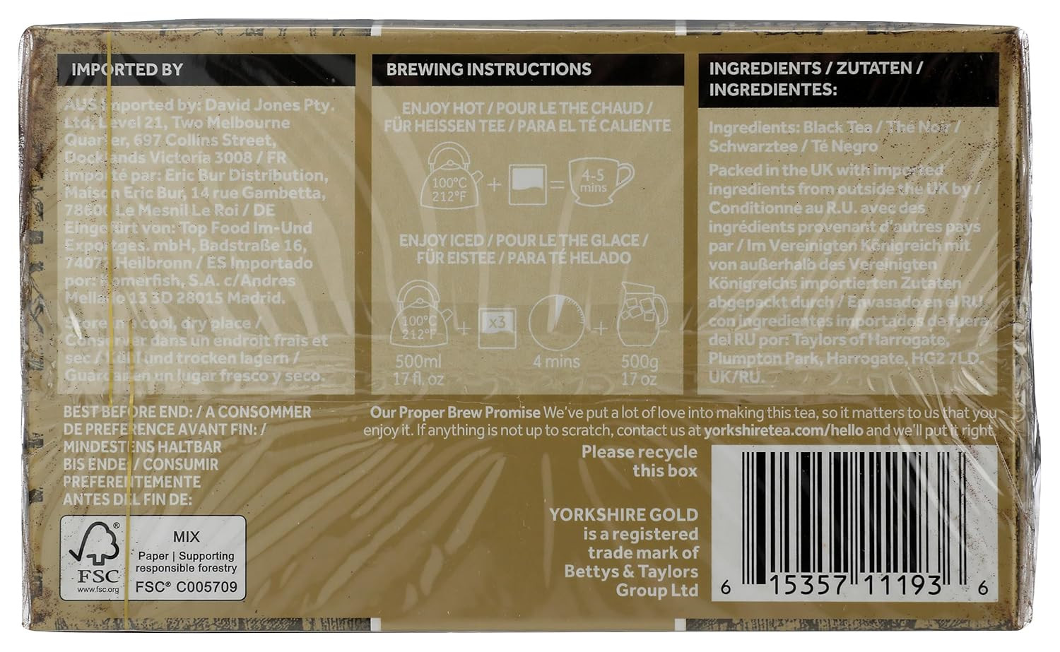 Gold, Pillow Tea Bags, 40 Count (Pack of 1), Premium Blend, Rich, Smooth, and Sa