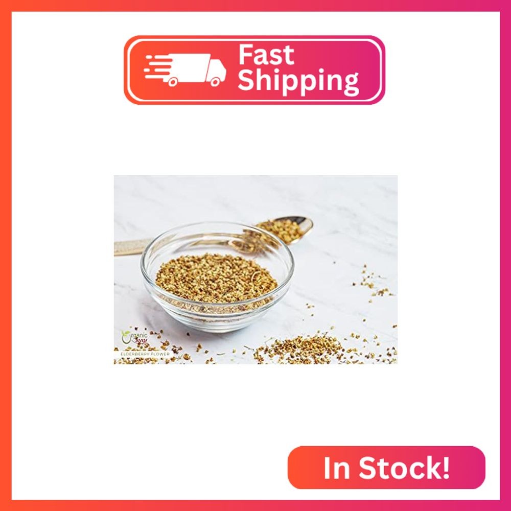 Organic Way Dried Elder Flowers/Elderflower (Sambucus nigra) – European Wild-Har