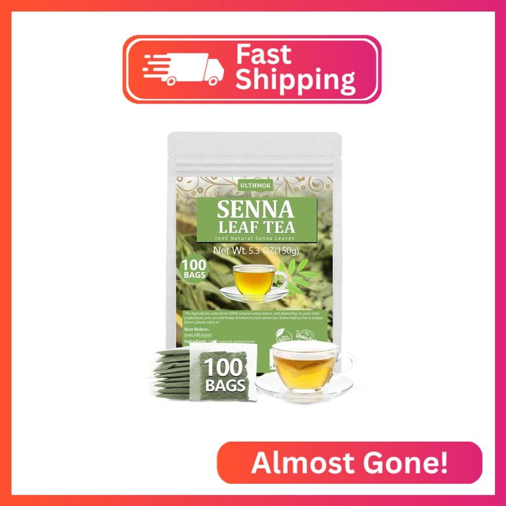 Premium 100 Senna Tea Bags, Made with 100% Natural Senna Leaves, No Additives &