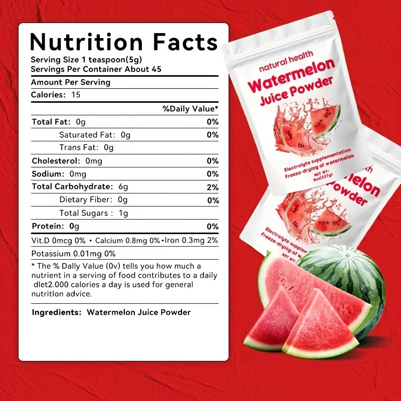 Natural Watermelon Juice Powder Vitamin C Allergen-Free Rich in Electrolytes