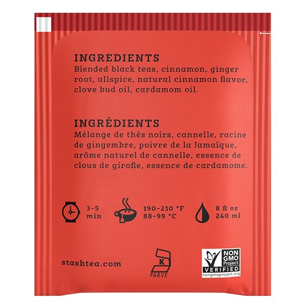 2 PACK CHAI SPICE TEA 30 Bags each Non-GMO Kosher STASH