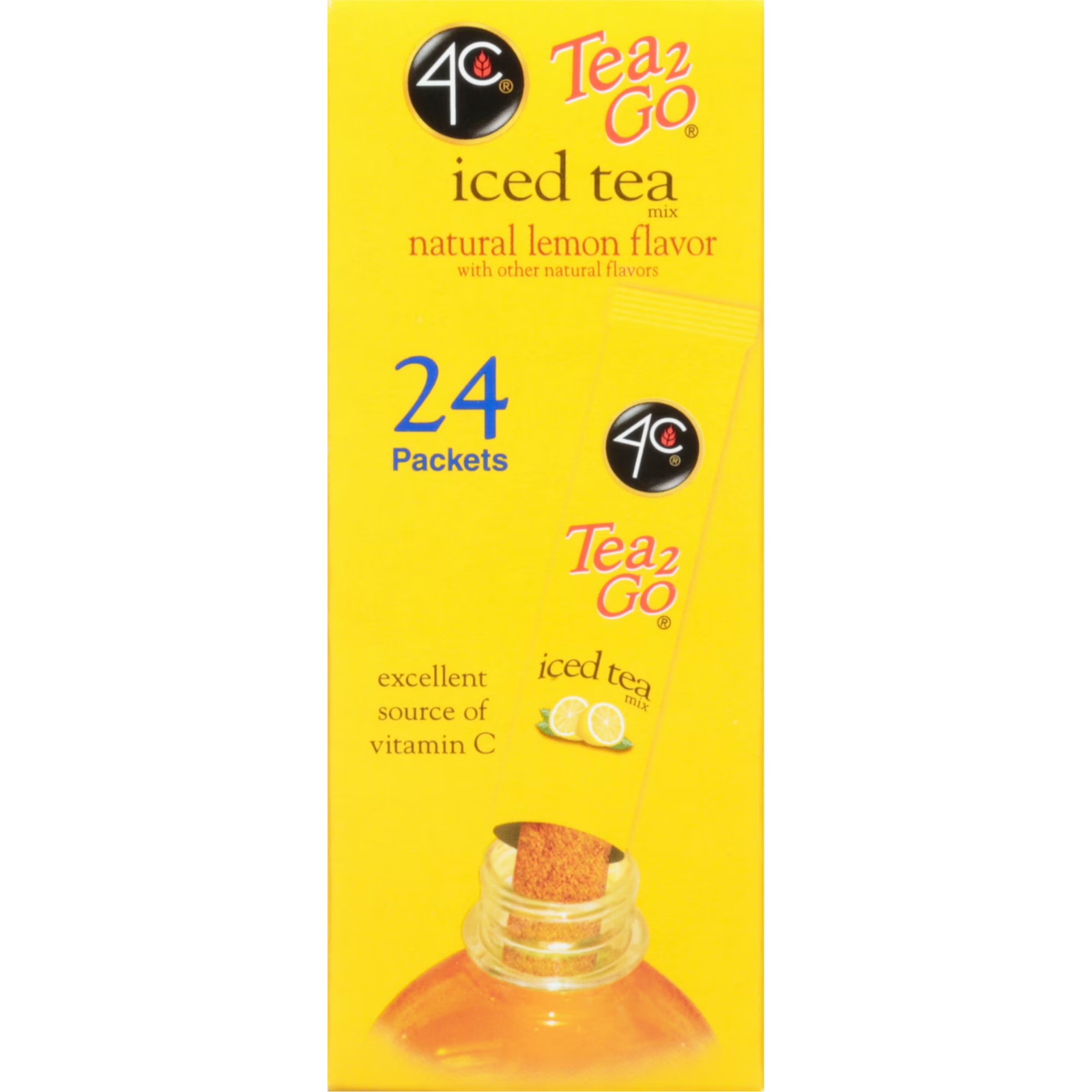 ( Pack of 2 )4C Totally Light Natural Lemon Iced Tea Mix 24 Ct( Each)….