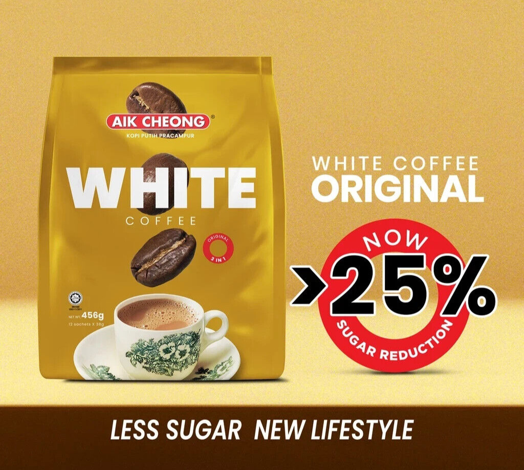 AIK CHEONG 3 IN 1 WHITE COFFEE ORIGINAL (38g x 12s) MALAYSIA PRODUCT