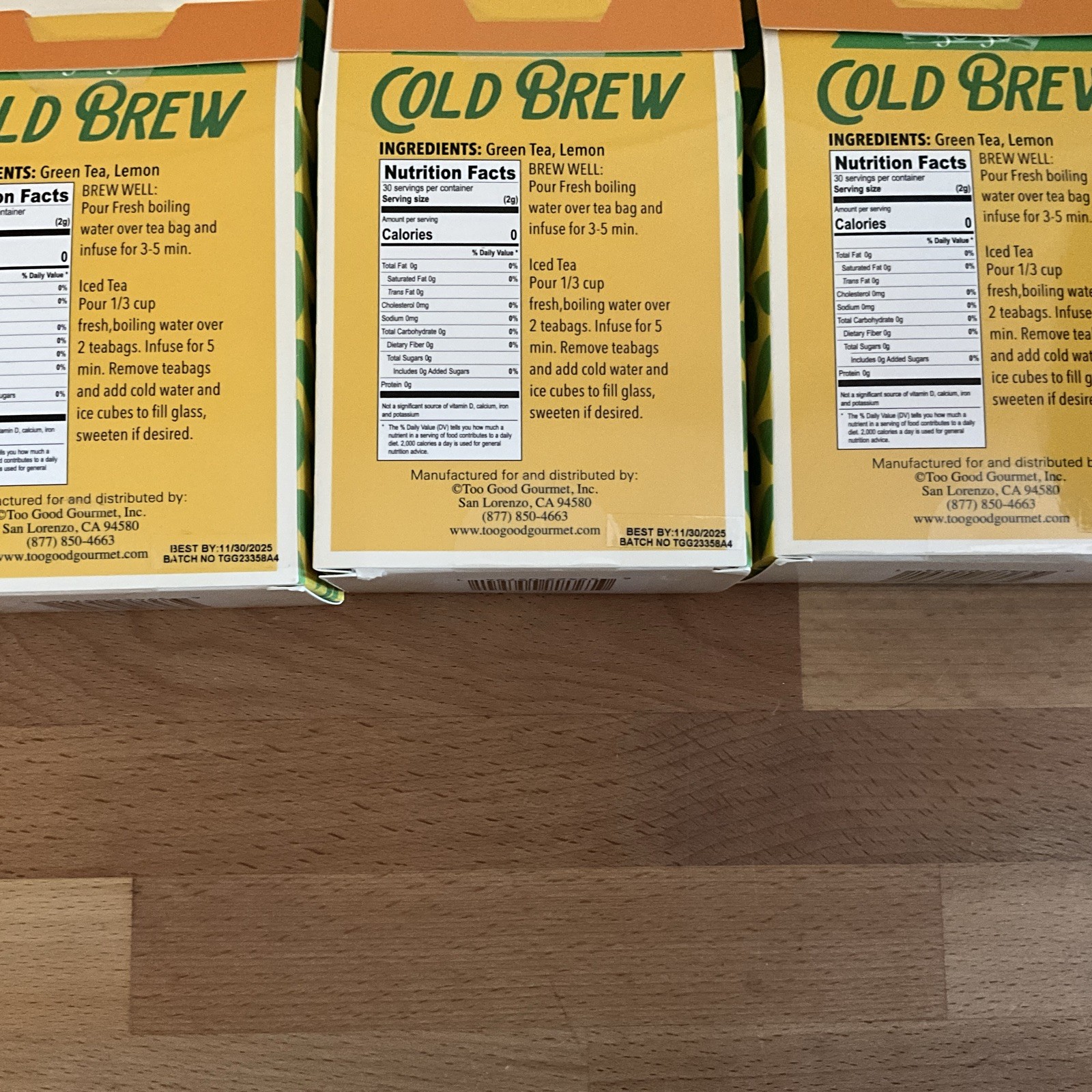 Too Good Gourmet Cold Brew 50-50 Tea Bags 30 Bags Per Box-Lot Of 3 EXP 11/25