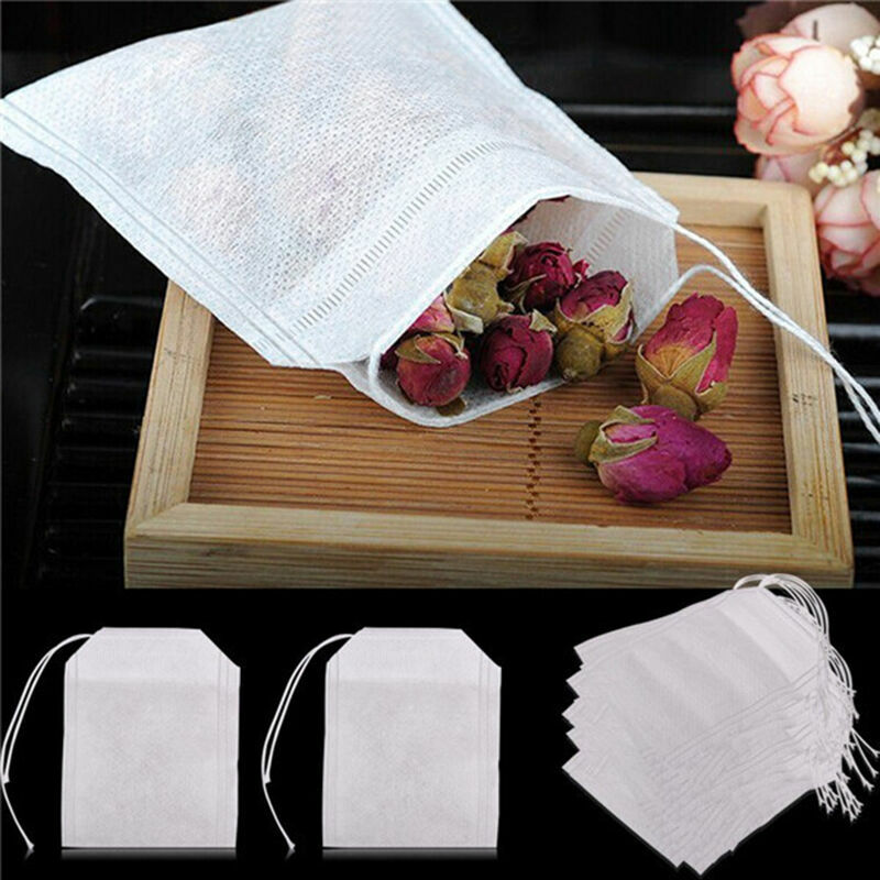500Pcs Non-Woven Teabag String Heat Seal Filter Empty Herb Loose Tea Bag 5.5*7cm
