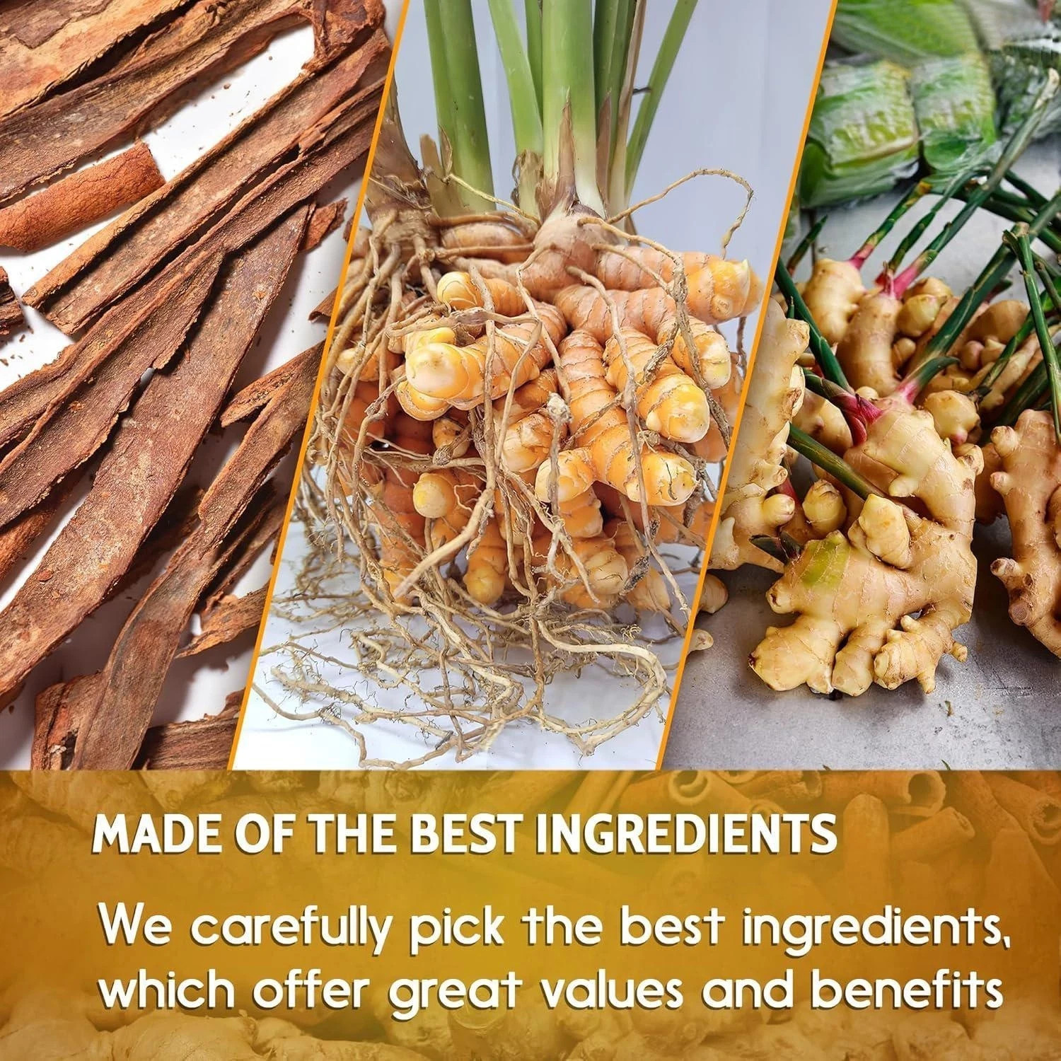 Turmeric Ginger Cinnamon Tea 60/120 Bags Vegan No Sugar Caffeine Gluten Free Hot