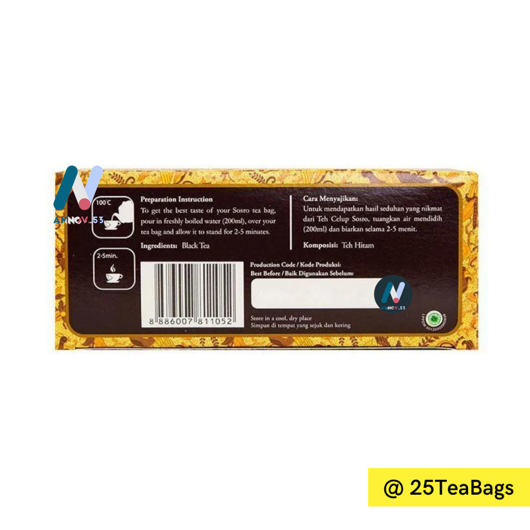 SOSRO HERITAGE Black Tea Dip Tea Stronger Fresh Fragrance Premium Indonesia 2PAX