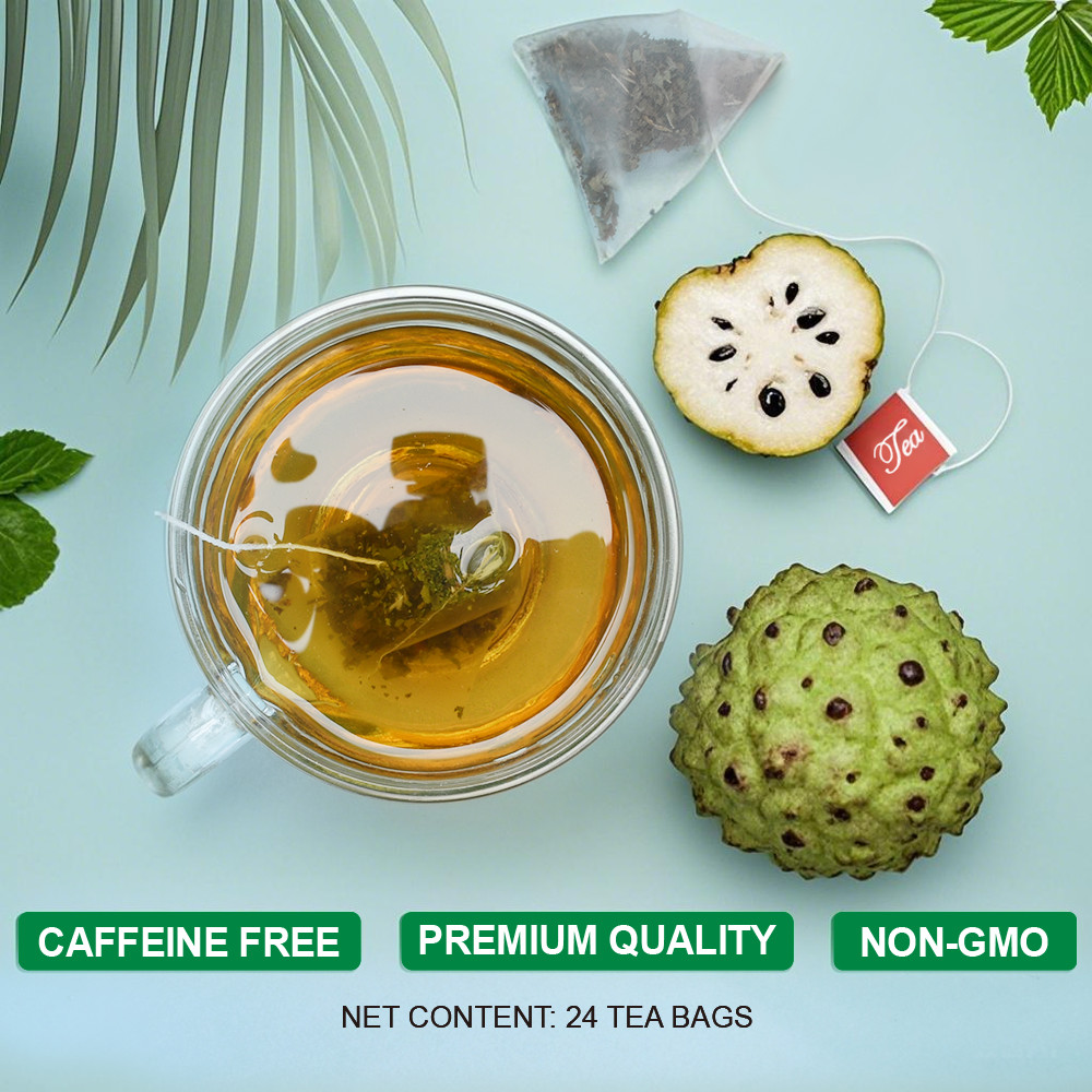 Soursop Tea Bags 100% Natural Graviola Leaves, Hoja Guanabana Tea, Caffeine Free