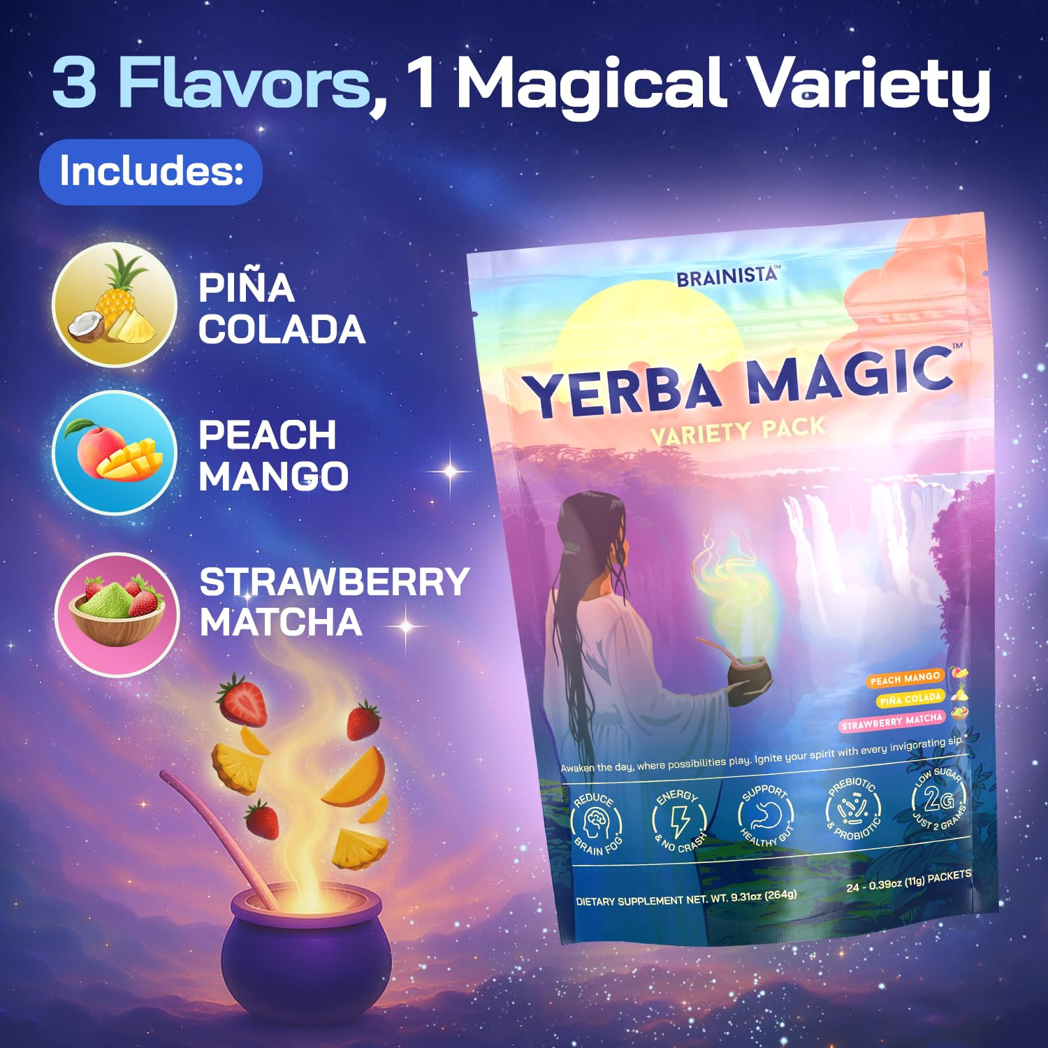 Yerba Magic Instant Yerba Mate Powder Packets – Clean Energy & Focus Drink Mix f