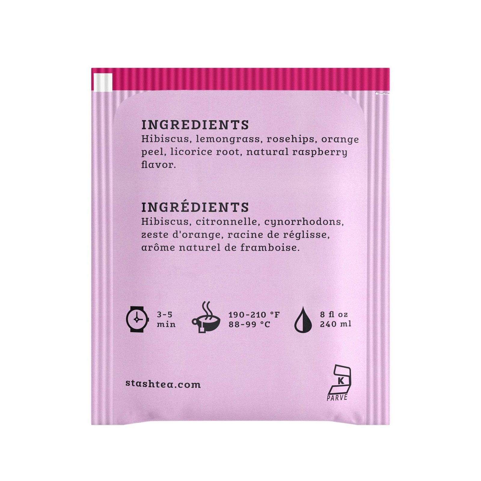 Stash Wild Raspberry Hibiscus Herbal Tea Caffeine Free 20 Tea Bags Pack of 3