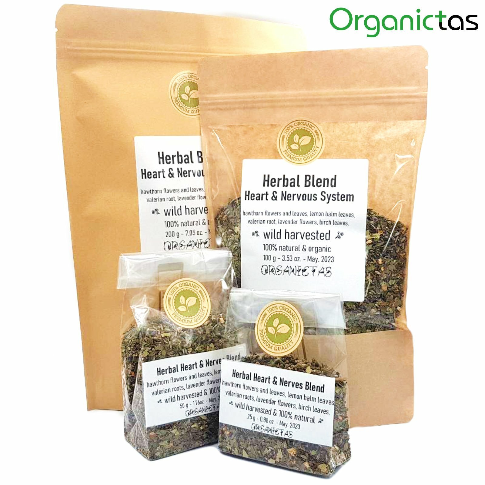 Heart Health Functional Herbal Tea Blend of 5 Selected Natural Herbs, Cardio
