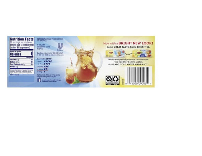 Lipton Family Size Cold Brew Iced Black Tea Caffeinated Tea bags