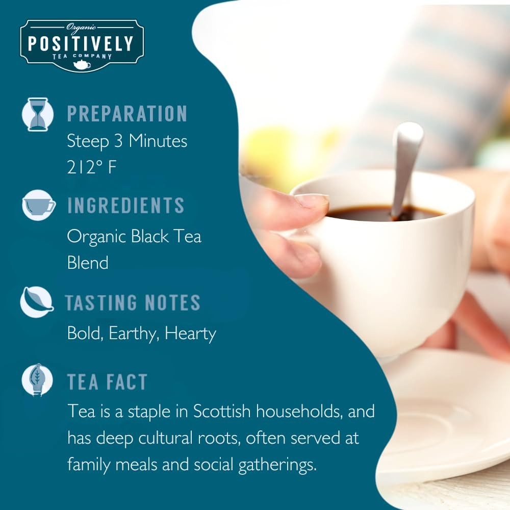 Organic Positively Tea Company, Scottish Breakfast Black Tea, Loose Leaf, 16