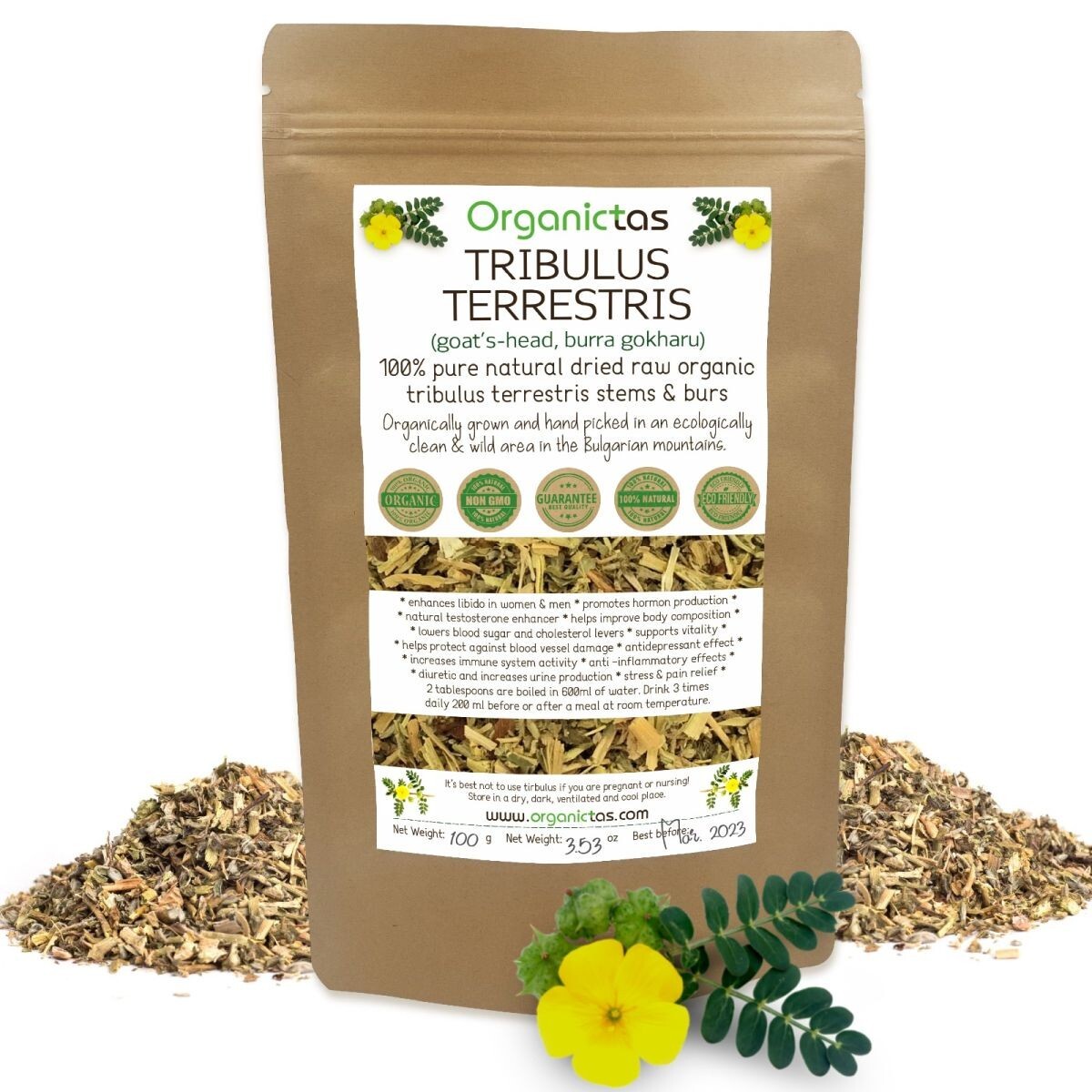 Organic TRIBULUS TERRESTRIS Tea – Best Premium Quality Tribulus Herbal tea 200 g