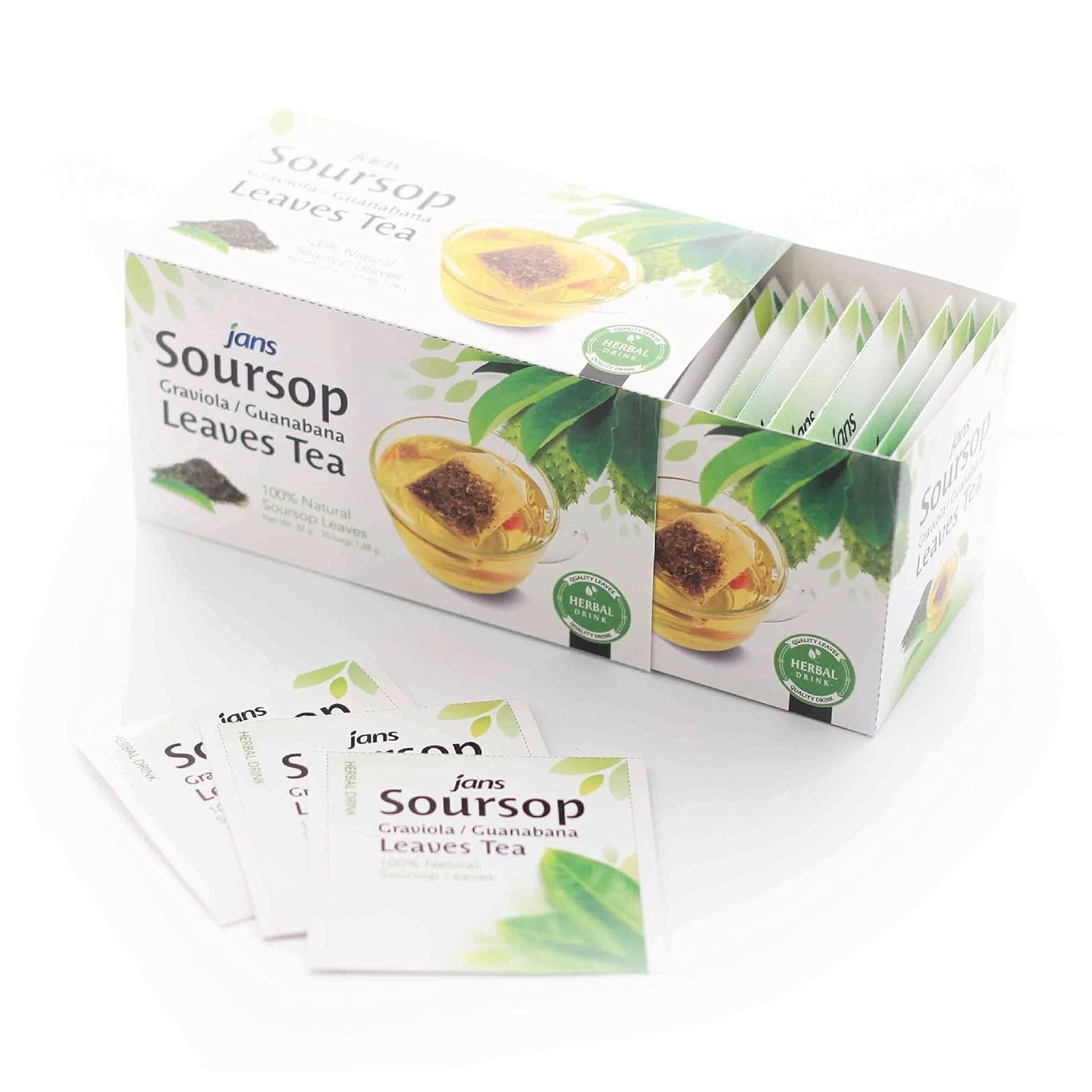 Jans Soursop Herbal Tea Bags, Caffeine Free, 25 Count