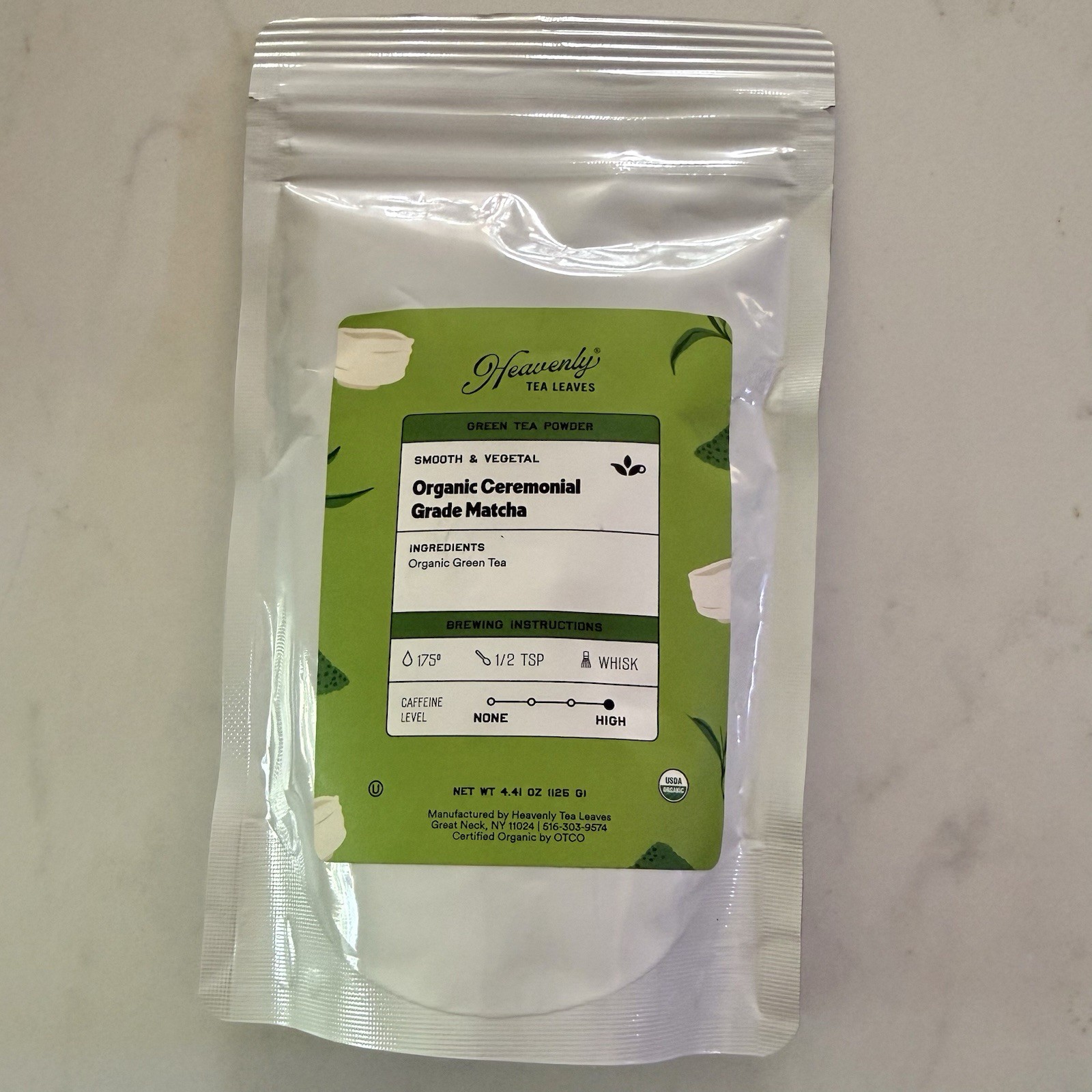 Heavenly Tea Leaves Organic Ceremonial Grade Matcha, BULK 4.41oz/125g, SEALED