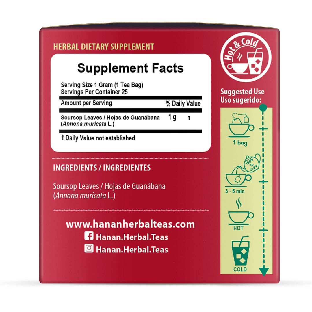 Hanan Peruvian Secrets Hojas De Guanabana-Graviola Herbal Tea | 100% Natural Sou