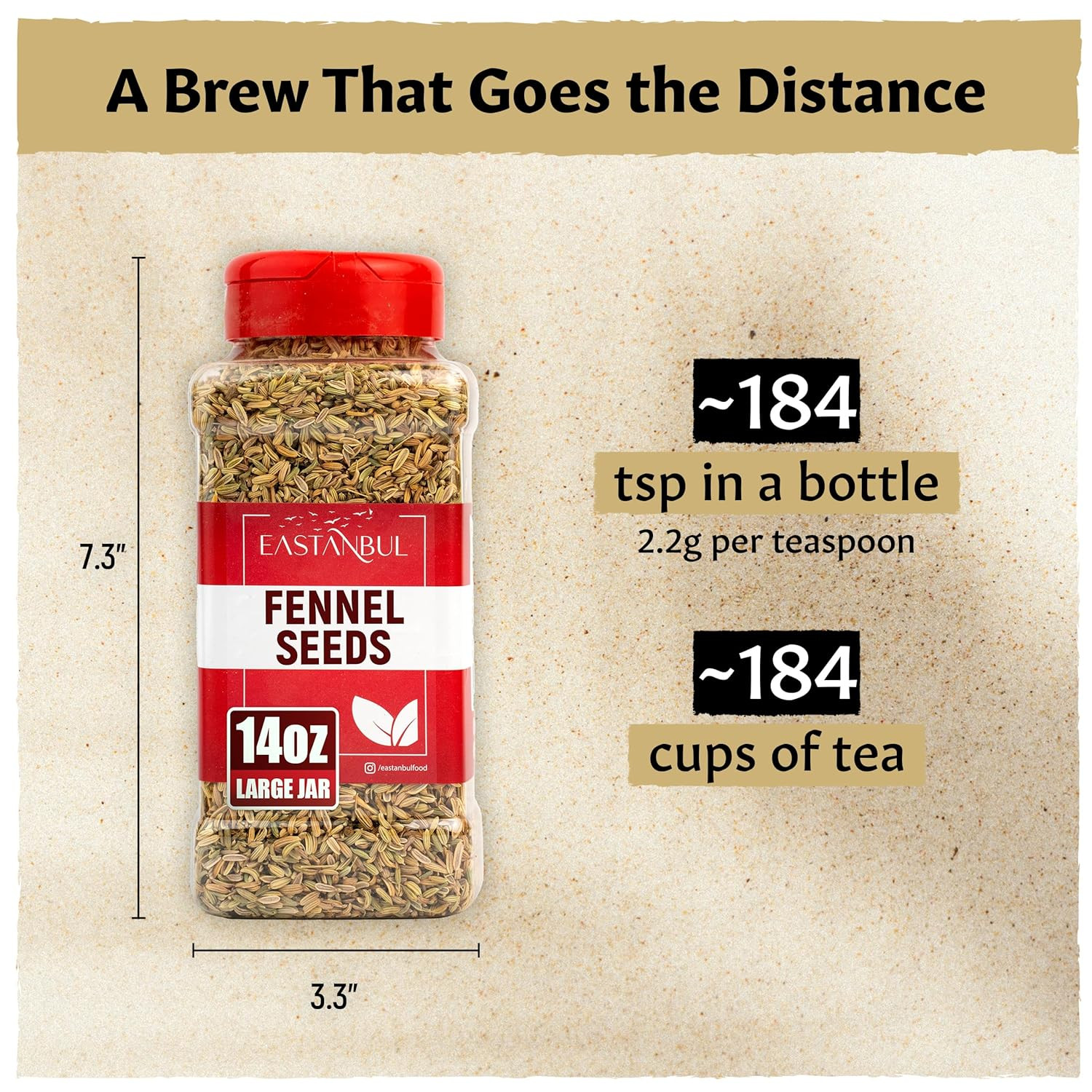 Fennel Seed, 14.1Oz, Loose Fennel Tea, Hinoja Hierba, Ayurvedic & Culinary Seeds