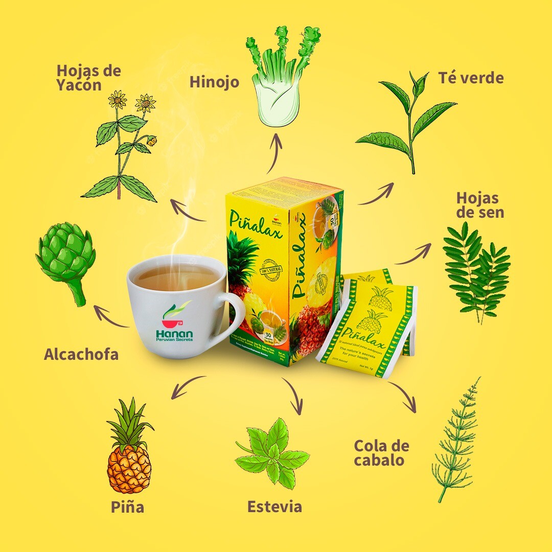 PINALAX Herbal Tea | 100% Natural Pineapple Blend | 30 Tea Bags | Naturally Aids
